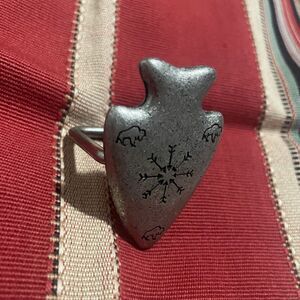Southwest metal 2" buffalo engraved arrowhead native napkin‎ rings set of 8 NEW
